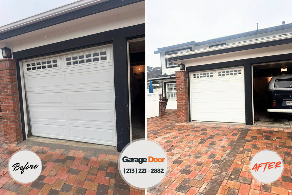 Before and after: garage door repair Katonah, NY